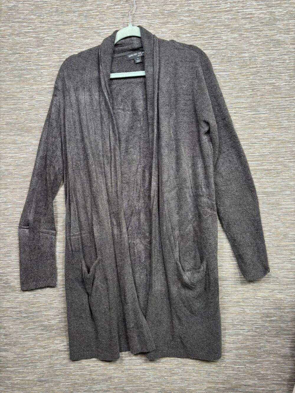 Barefoot Dreams Cozychic Lite Circle Cardigan Sweater Dark Gray Size M Style 428